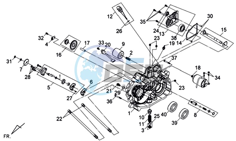 CRANKCASEHELFT RIGHT / STARTER