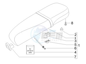 LX 150 4T USA drawing Saddle - Tool roll