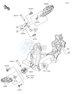 KX250F KX252AJF EU drawing Footrests