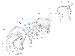 Fly 50 4t 4v drawing Front glove-box - Knee-guard panel