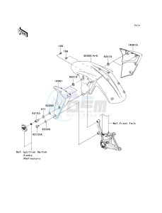 ZX 600 P [NINJA ZX-6R] (7F-8FA) P8F drawing FRONT FENDER-- S- -