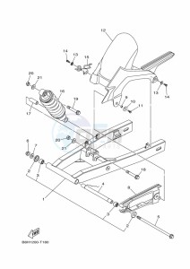 FZN250 (B8H5) drawing REAR ARM & SUSPENSION