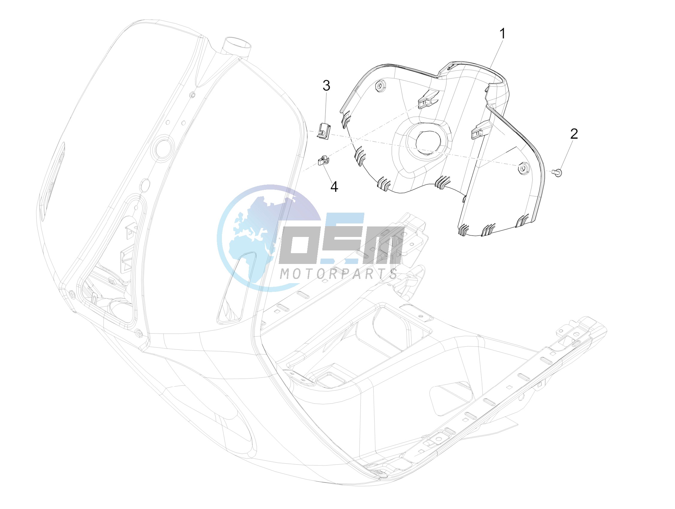 Front glove-box - Knee-guard panel