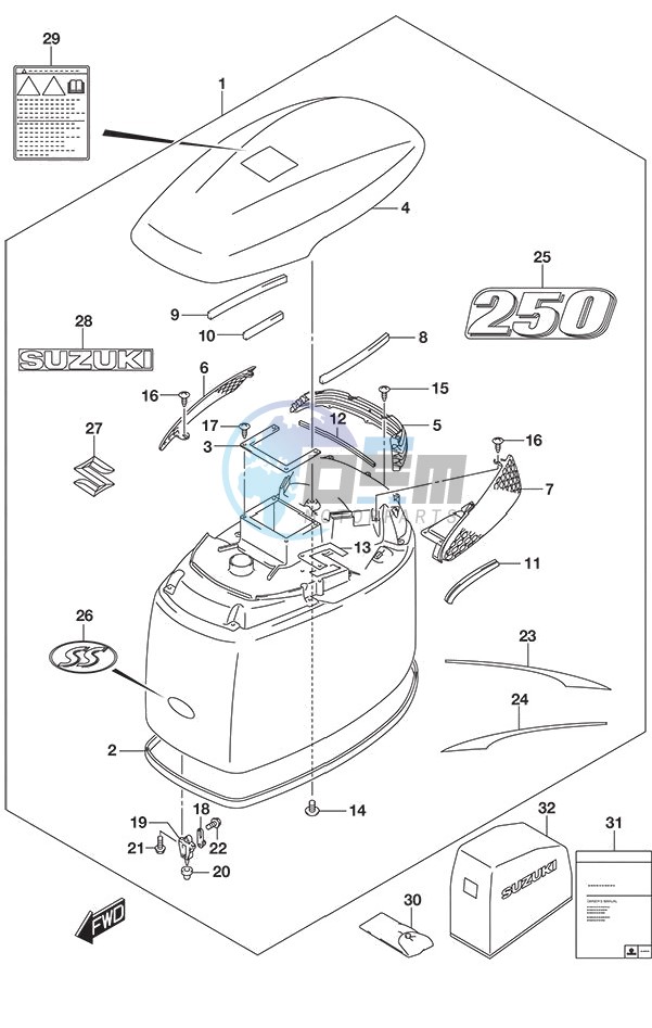 Engine Cover (Matte Black) DF 250S