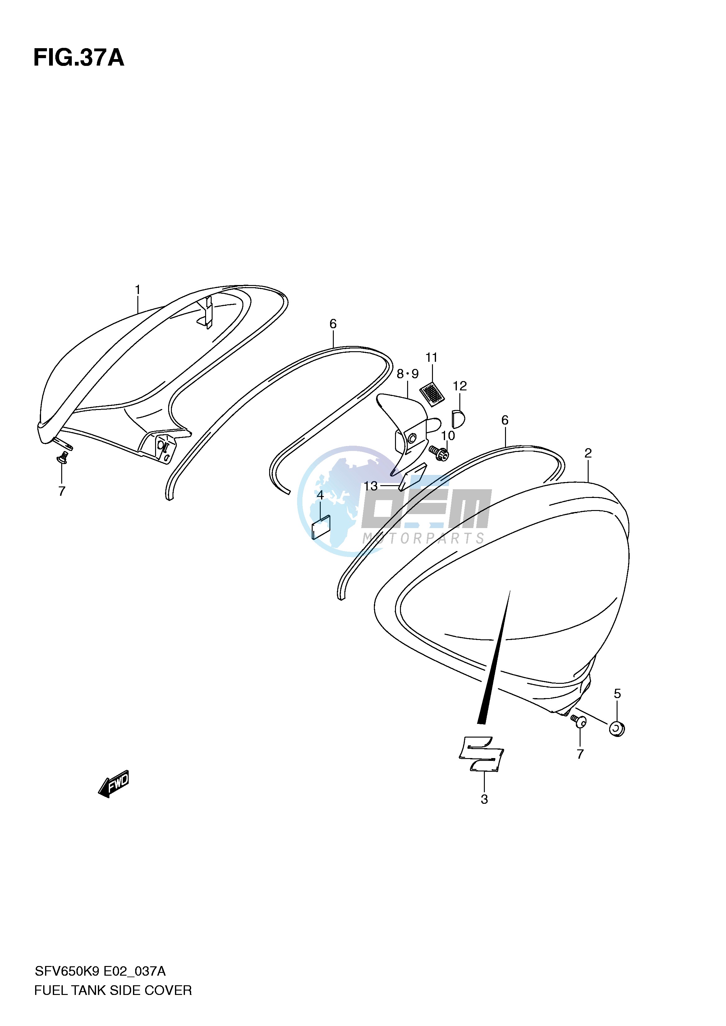 FUEL TANK SIDE COVER (MODEL L0)