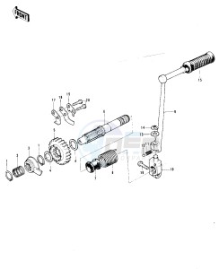 F11 (-A) 250 drawing KICKSTARTER MECHANISM -- 73-75 F11_F11-A_F11-B- -