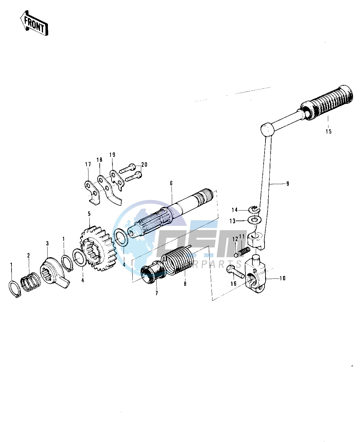 KICKSTARTER MECHANISM -- 73-75 F11_F11-A_F11-B- -