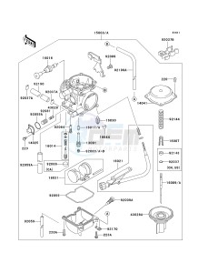 KLX300 A [KLX300R] (A10) A10 drawing CARBURETOR