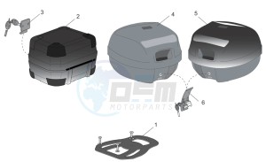 Scarabeo 50 2t (eng. Minarelli) drawing Acc. - Top/cases side cases