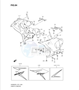 GSXF650 drawing UNDER COWLING (GSX650FUL1 E24)