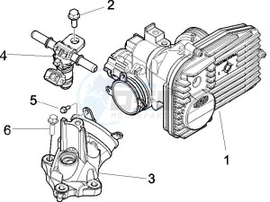 Beverly 500 2005-2006 drawing Throttle body - Injector - Union pipe