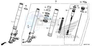 CBR1000RAH 2ED - (2ED) drawing FRONT FORK (CBR1000RR/ RA)