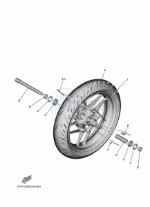 MT-09 MTN890D-U (BNF1) drawing FRONT WHEEL