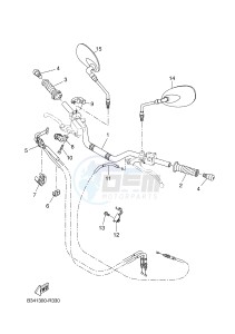 MTM690-U MTM-690-U XSR700 (B342 B342) drawing STEERING HANDLE & CABLE