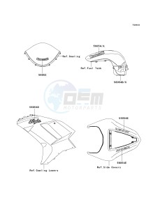 ZX 600 P [NINJA ZX-6R] (7F-8FA) P8F drawing DECALS-- BLUE- --- P8F- -