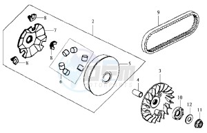 JOYRIDE 200 drawing CLUTCH / V BELT