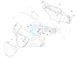 Liberty 125 4T Delivery E3 NEXIVE drawing Handlebars coverages