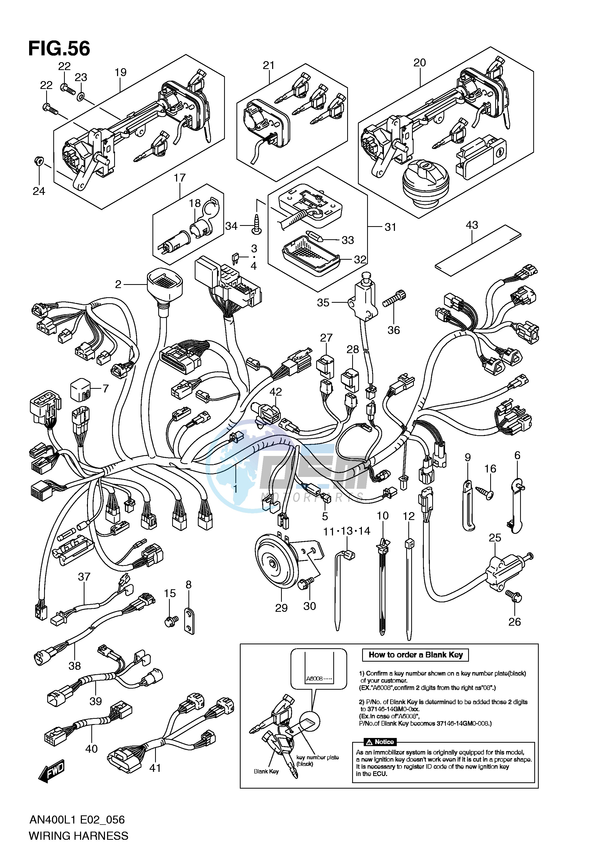 WIRING HARNESS (IMOBI) (AN400AL1 E24)