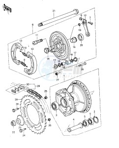 KX 125 A [KX125] (A6) [KX125] drawing REAR HUB_BRAKE_CHAIN -- 80 A6- -