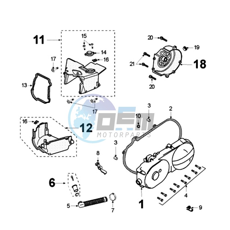 CRANKCASE COVER WITH SENSOR