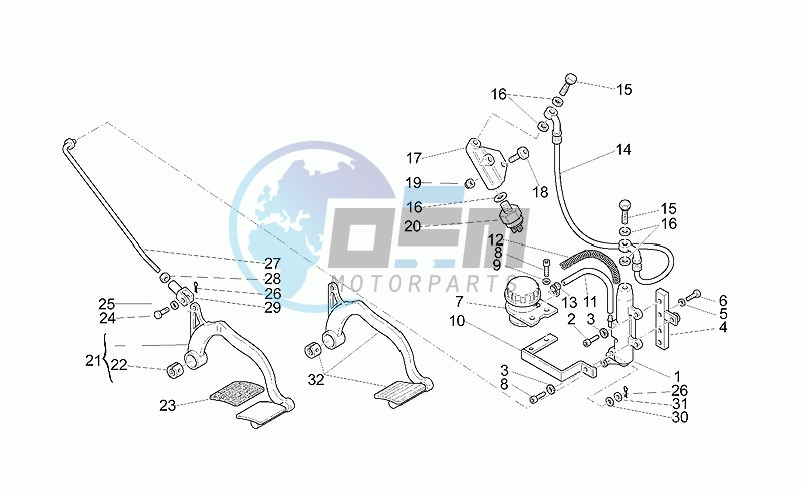 Rear master cylinder