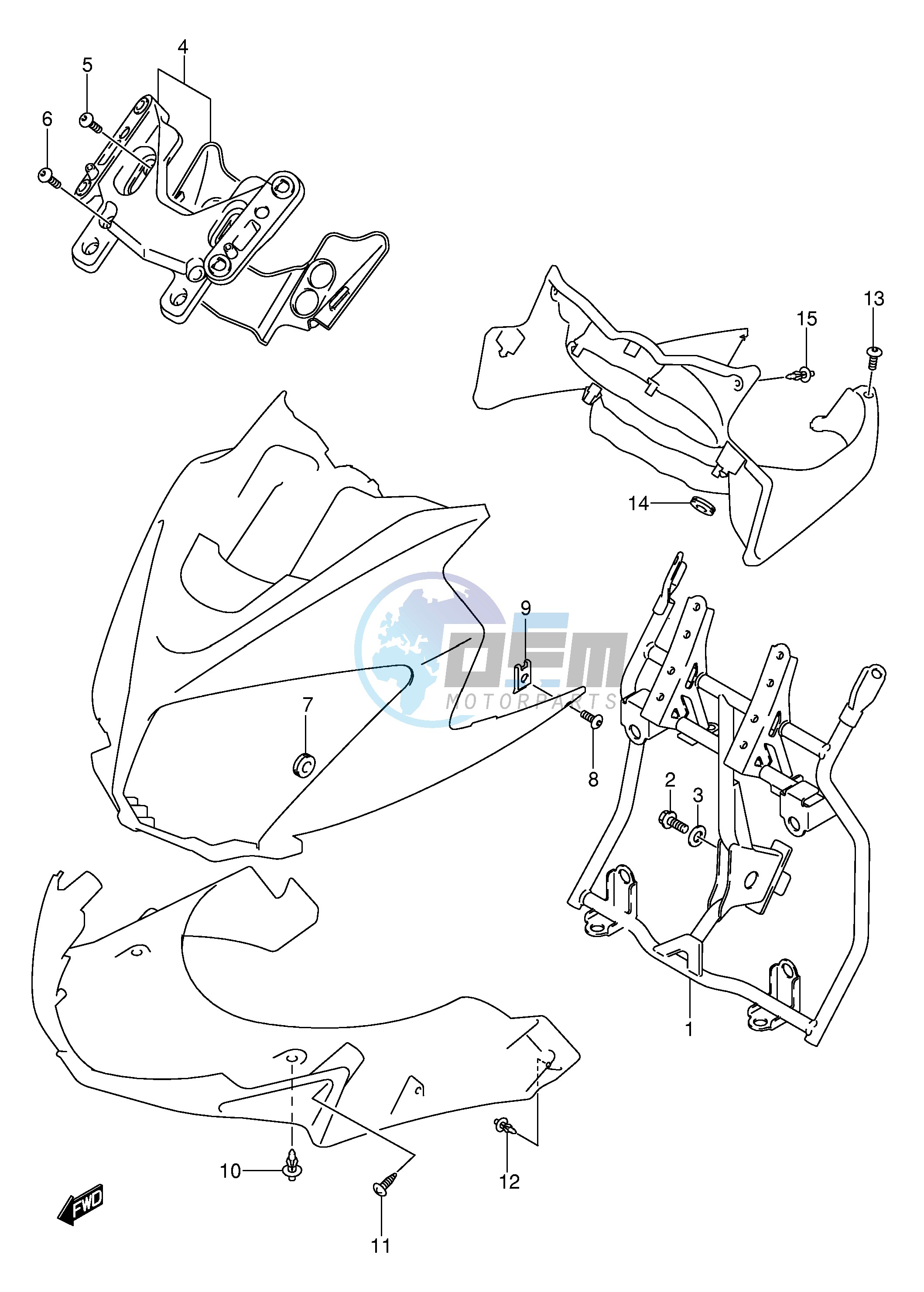 COWL BODY INSTALLATION PARTS (MODEL K4 K5 K6)