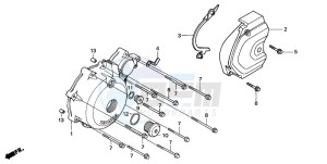 XL650V TRANSALP drawing LEFT CRANKCASE COVER