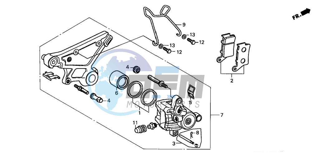 REAR BRAKE CALIPER (3)