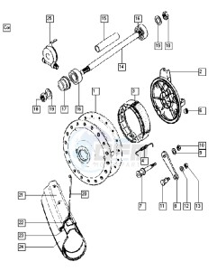 CLASSIC_25-45kmh_K2-K6 50 K2-K6 drawing Front wheel I