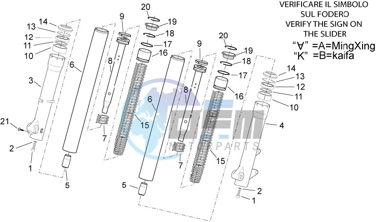 Front fork - Hubs, sleeves