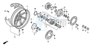 VFR750F drawing REAR WHEEL (VFR750FL/FM/FN/FP)