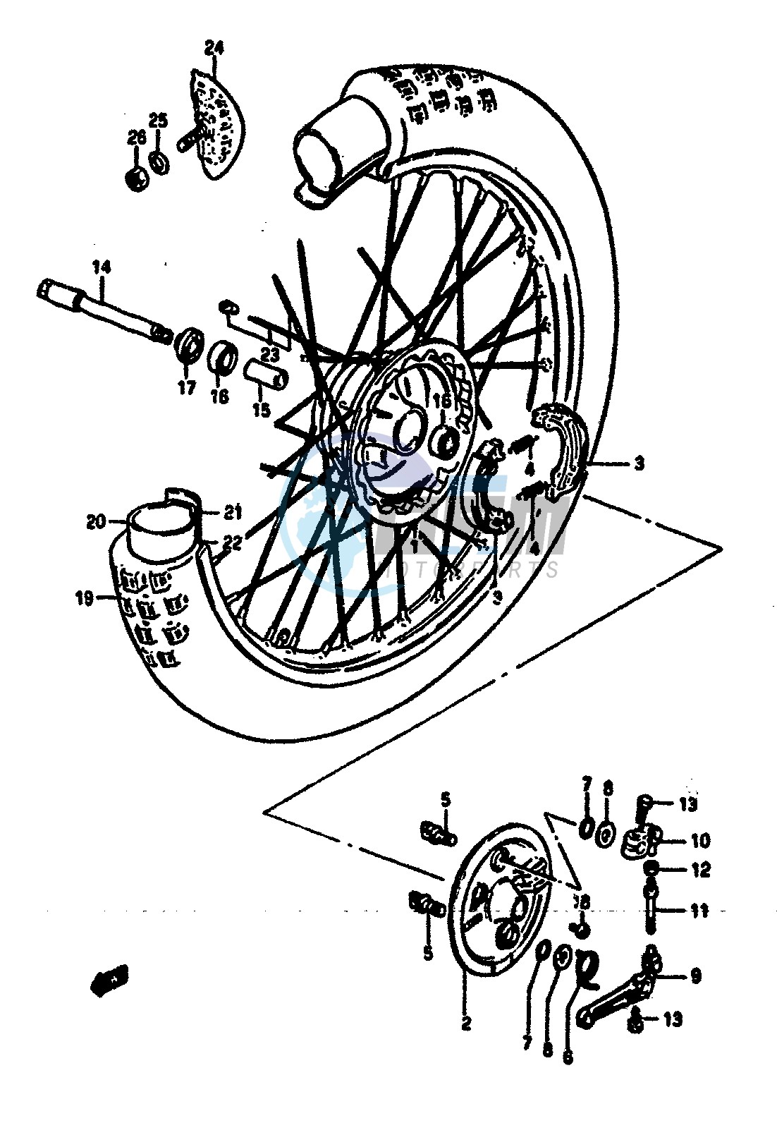 FRONT WHEEL (MODEL E)