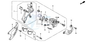 CRF450R drawing REAR BRAKE CALIPER