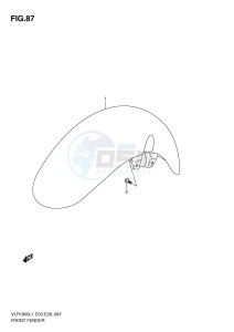 VLR1800 (E3-E28) drawing FRONT FENDER (VLR1800L1 E33)