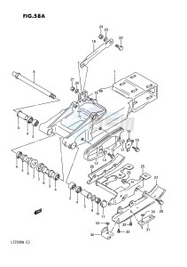 LT250R (E3) drawing REAR SWINGING ARM (MODEL M N)