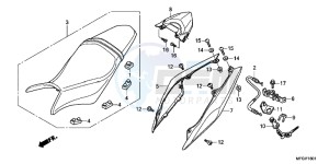 CB600FB drawing SEAT/ REAR COWL (2)