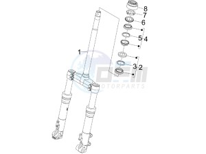 Runner 125 VX 4t Race e3 (UK) UK drawing Fork steering tube - Steering bearing unit