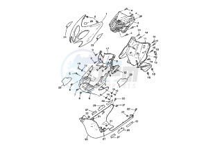 YQ AEROX 50 drawing FRONT BODY MY01 MAX BIAGGI