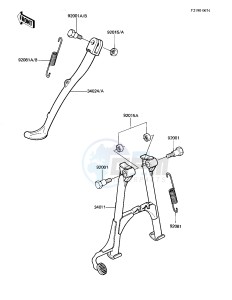 KZ 1100 B [GPZ) (B1-B2) [GPZ) drawing STANDS