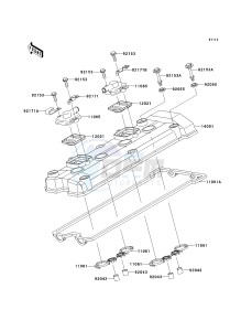 ZR 750 K [Z750S] (K6F) K6F drawing CYLINDER HEAD COVER