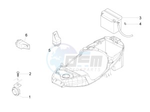 LX 125 4T 2V ie E3 Taiwan drawing Control switches - Battery - Horn