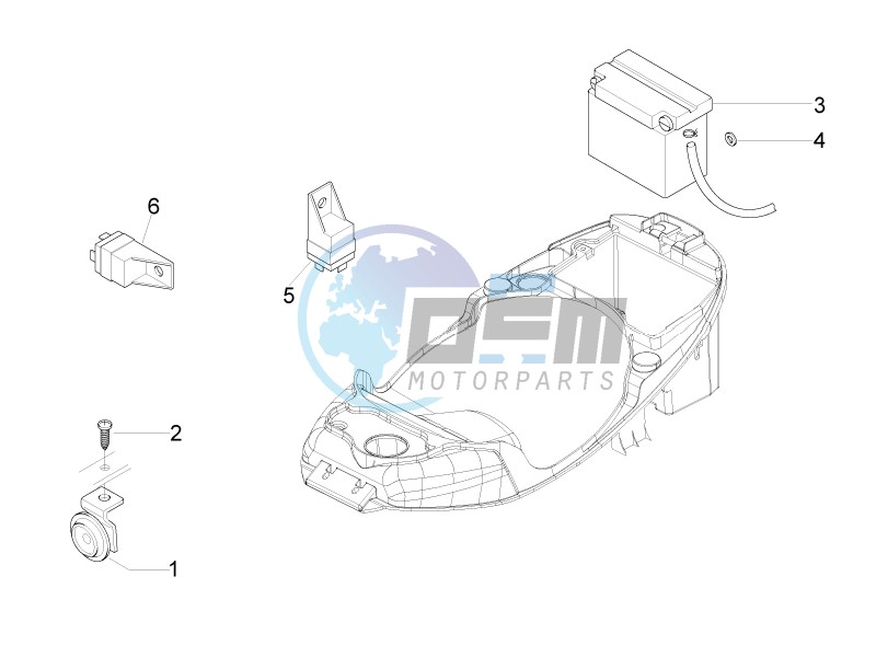 Control switches - Battery - Horn