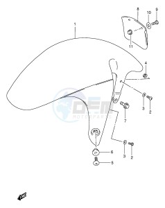 GSX-R1100W (E2) drawing FRONT FENDER (MODEL S T V W)