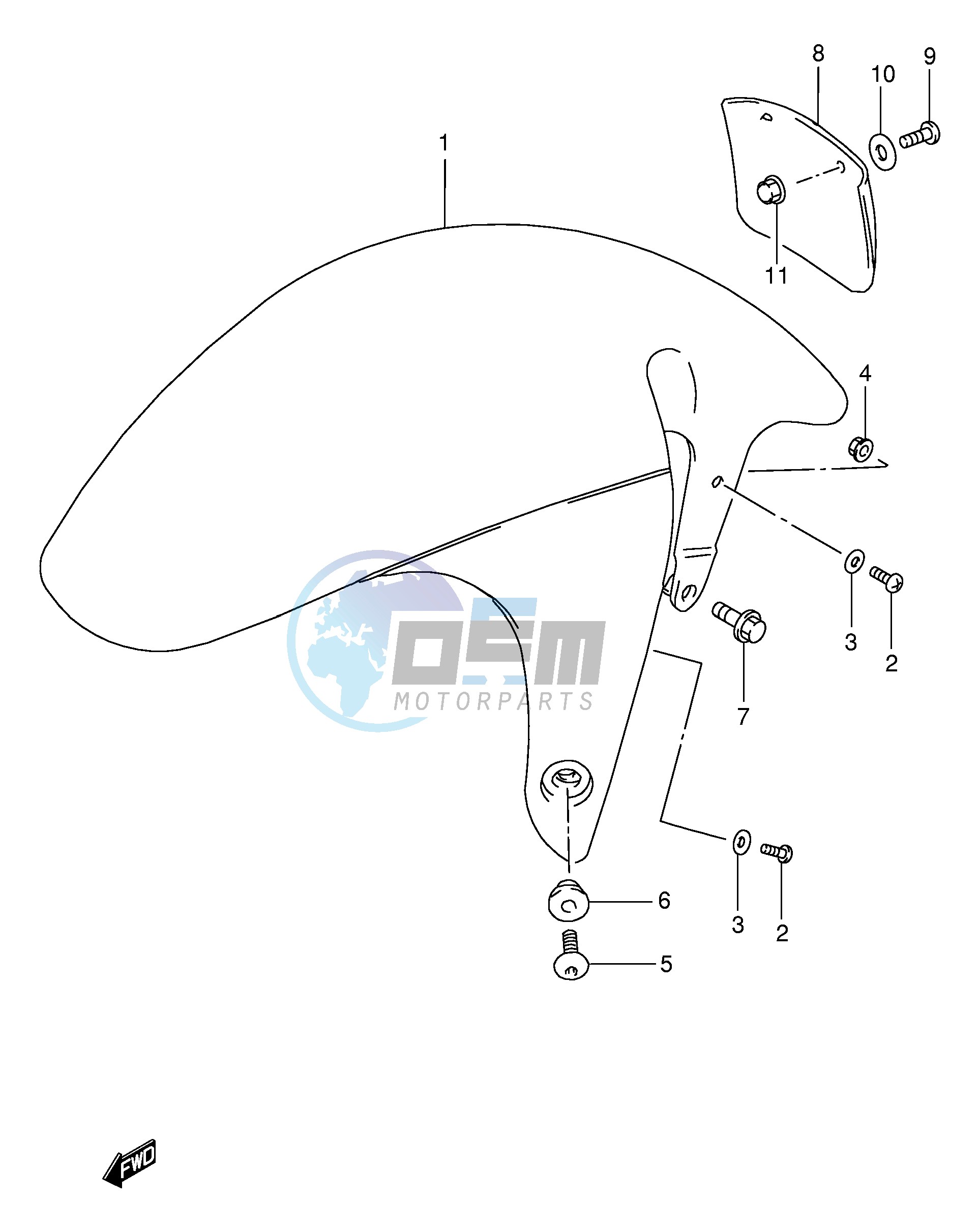 FRONT FENDER (MODEL S T V W)