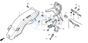 CG125 drawing REAR FENDER