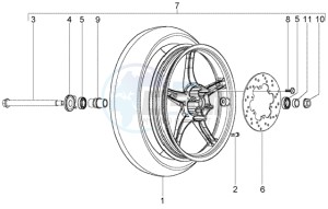 Liberty 50 4t RST Delivery drawing Front wheel