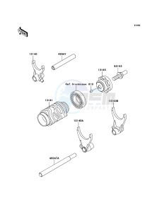 KX125 KX125M7F EU drawing Gear Change Drum/Shift Fork(s)