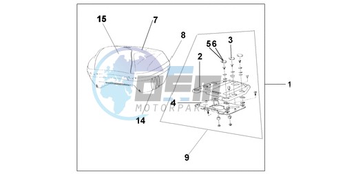 TOP BOX 45L DIGITAL SILVER