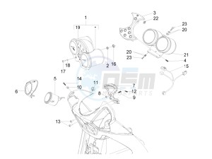 Beverly 500 Cruiser e3 2007-2012 drawing Meter combination - Cruscotto