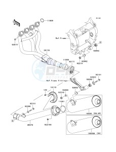 ZX 900 F [NINJA ZX-9R] (F1-F2) [NINJA ZX-9R] drawing MUFFLER-- S- -